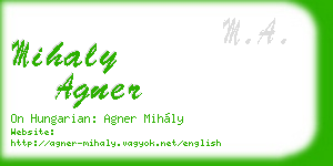 mihaly agner business card